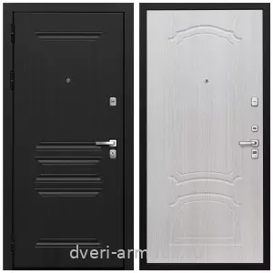 Толстые входные двери, Дверь входная Армада Экстра ФЛ-243 Черная шагрень / ФЛ-140 Дуб беленый с повышенной шумоизоляцией