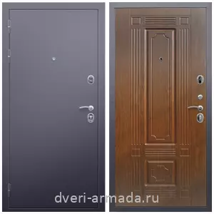 Одностворчатые входные двери, Дверь входная Армада Люкс Антик серебро / ФЛ-2 Морёная береза из металла в кирпичный дом с порошковой окраской