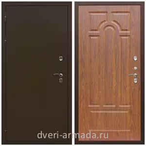 Толстые входные двери, Дверь наружная утепленная дачная Армада Термо Молоток коричневый/ ФЛ-58 Морёная береза с шумоизоляцией