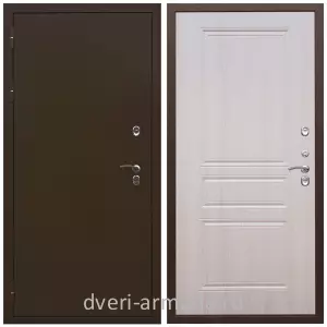 Толстые входные двери, Дверь входная уличная в частный дом Армада Термо Молоток коричневый/ ФЛ-243 Лиственница беж морозостойкая с панелями МДФ