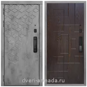 Одностворчатые входные двери, Дверь входная Армада Квадро МДФ 16 мм Kaadas K9 / МДФ 16 мм ФЛ-57 Дуб шоколад