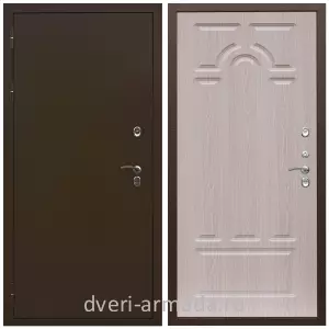 Толстые входные двери, Дверь входная уличная в частный дом Армада Термо Молоток коричневый/ ФЛ-58 Дуб белёный с терморазрывом морозостойкая