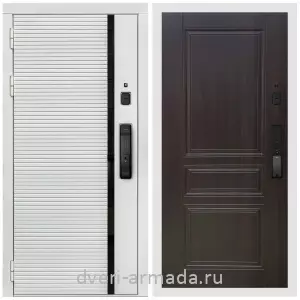 Входные двери 960х2050, Умная входная смарт-дверь Армада Каскад WHITE МДФ 10 мм Kaadas K9 / МДФ 6 мм ФЛ-243 Эковенге