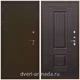 Тамбурные двери, Дверь входная стальная уличная в частный дом Армада Термо Молоток коричневый/ ФЛ-2 Венге теплая с 3 петлями