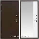 Дверь входная уличная в дом Армада Термо Молоток коричневый/ ФЛЗ Панорама-1 Белый матовый