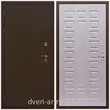 Тамбурные двери, Дверь недорогая входная в дом с утеплением Армада Термо Молоток коричневый/ ФЛ-183 Дуб белёный в коридор