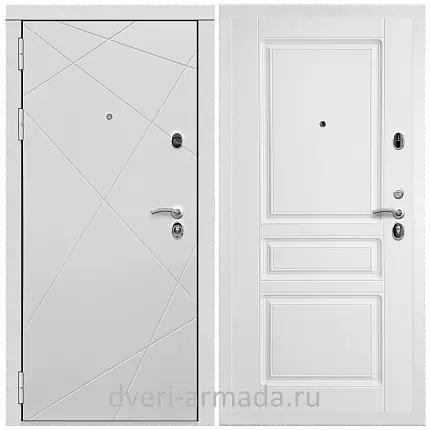 Дверь входная Армада Тесла МДФ 16 мм / МДФ 16 мм ФЛ-243 Белый матовый