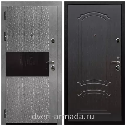 Дверь входная Армада Престиж Черная шагрень МДФ 16 мм Штукатурка графит / ФЛ-140 Венге