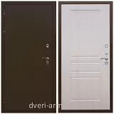 Тамбурные двери, Дверь входная уличная в частный дом Армада Термо Молоток коричневый/ ФЛ-243 Лиственница беж морозостойкая с панелями МДФ