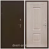 Дверь входная стальная уличная для загородного дома Армада Термо Молоток коричневый/ ФЛ-2 Дуб белёный