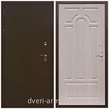 Тамбурные двери, Дверь входная уличная в частный дом Армада Термо Молоток коричневый/ ФЛ-58 Дуб белёный с терморазрывом морозостойкая
