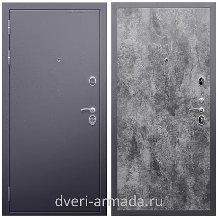Дверь входная металлическая взломостойкая Армада Люкс Антик серебро / ПЭ Цемент темный