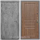 Дверь входная Армада Квадро Бетон тёмный / ФЛ-243 Морёная береза