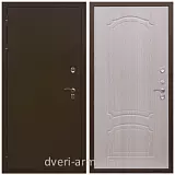 С терморазрывом, Дверь входная уличная для загородного дома Армада Термо Молоток коричневый/ ФЛ-140 Дуб белёный морозостойкая