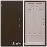 Уличные двери для коттеджа, Дверь входная стальная уличная в частный дом Армада Термо Молоток коричневый/ ФЛ-58 Дуб белёный